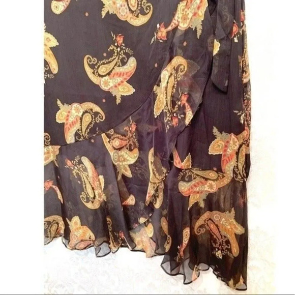 Vince Camuto NWT Women's Paisley Spice Ruffled Chiffon Midi Skirt Plus Size 22W - Picture 4 of 9